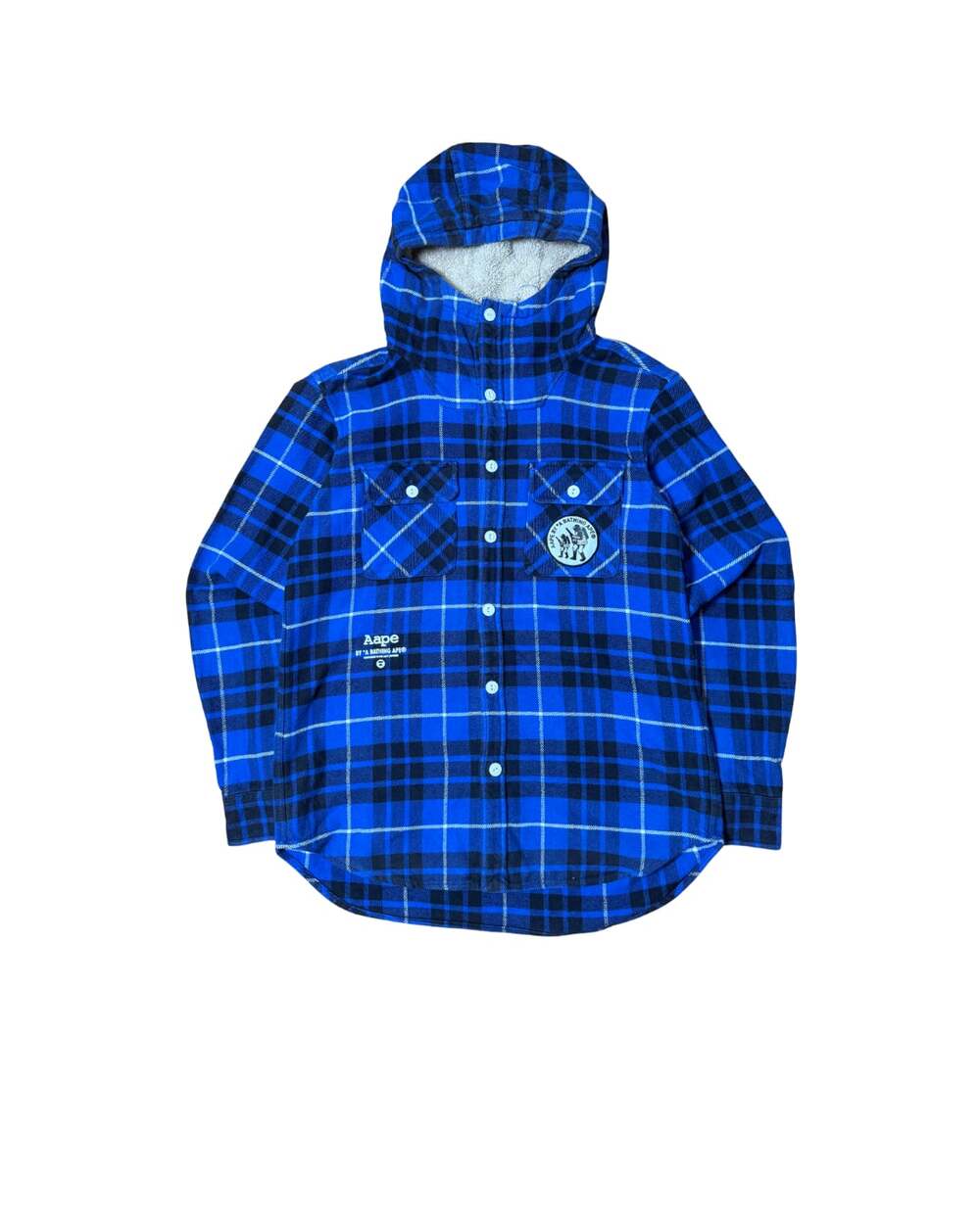 Vintage Aape By A Bathing Ape Plaid Fleece Lined Hooded